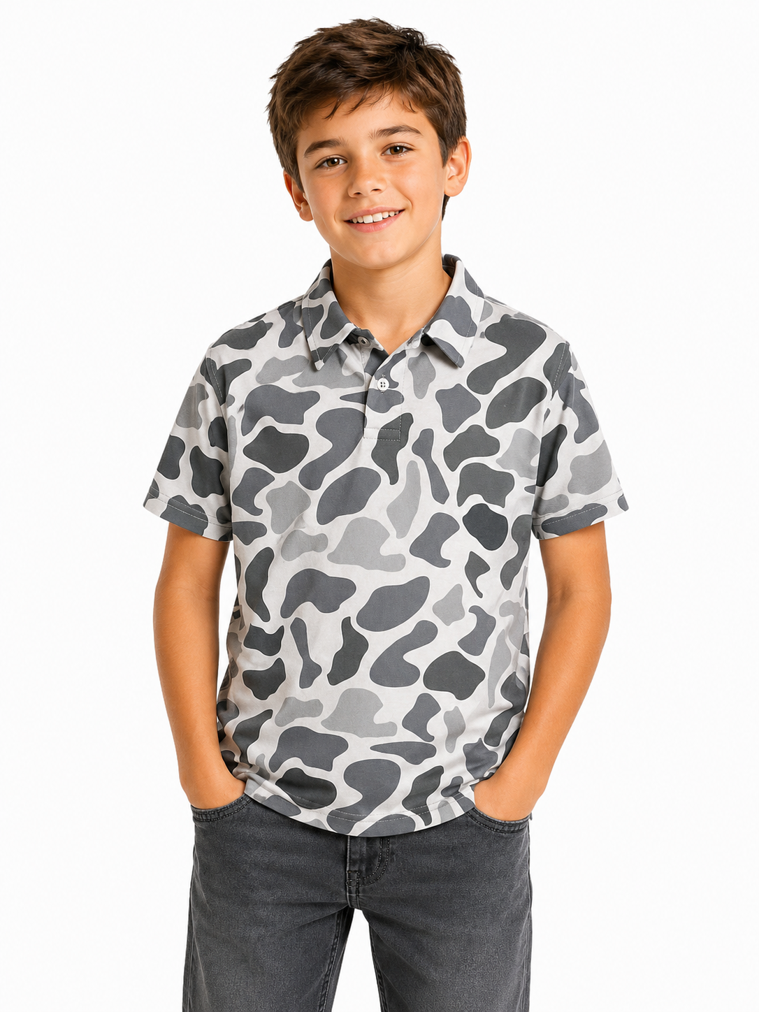 Boy's Camo Button Up Shirt
