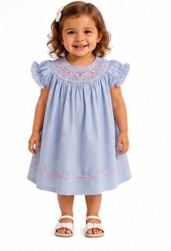 Girl's Bows Smock Dress