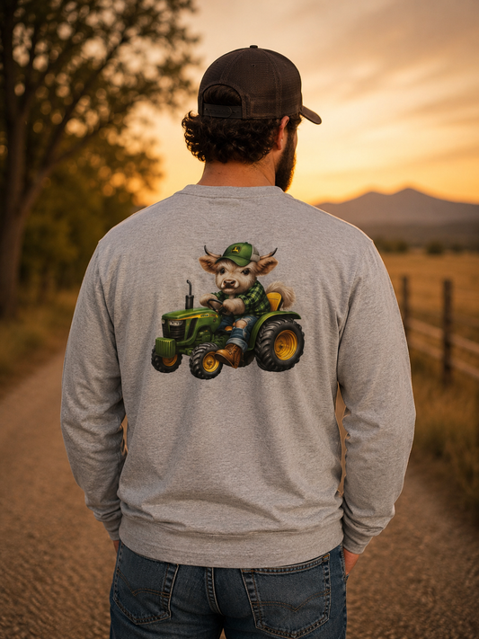 Longsleeve John Deer Cow T-Shirt