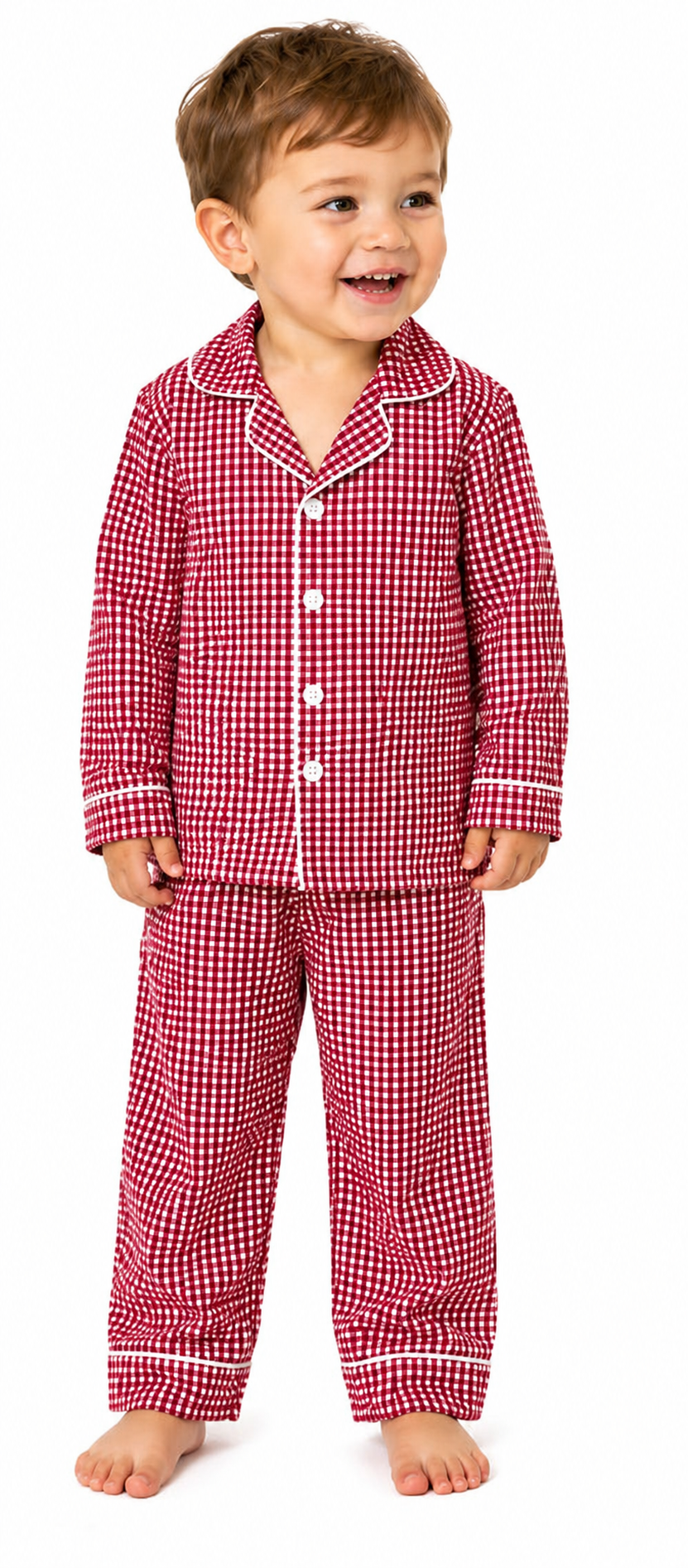 Boy's Red Plaid PJ Set