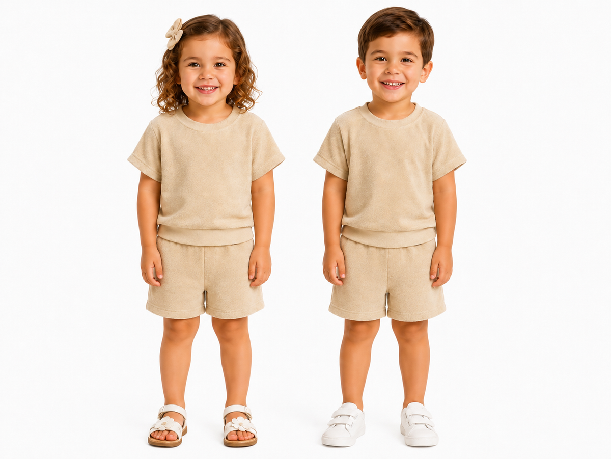 Kid's Tan Shortsleeve Set