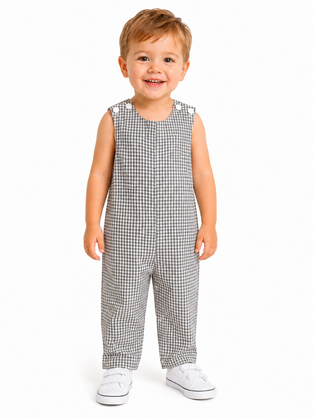 Boy's Plaid Jumpsuit