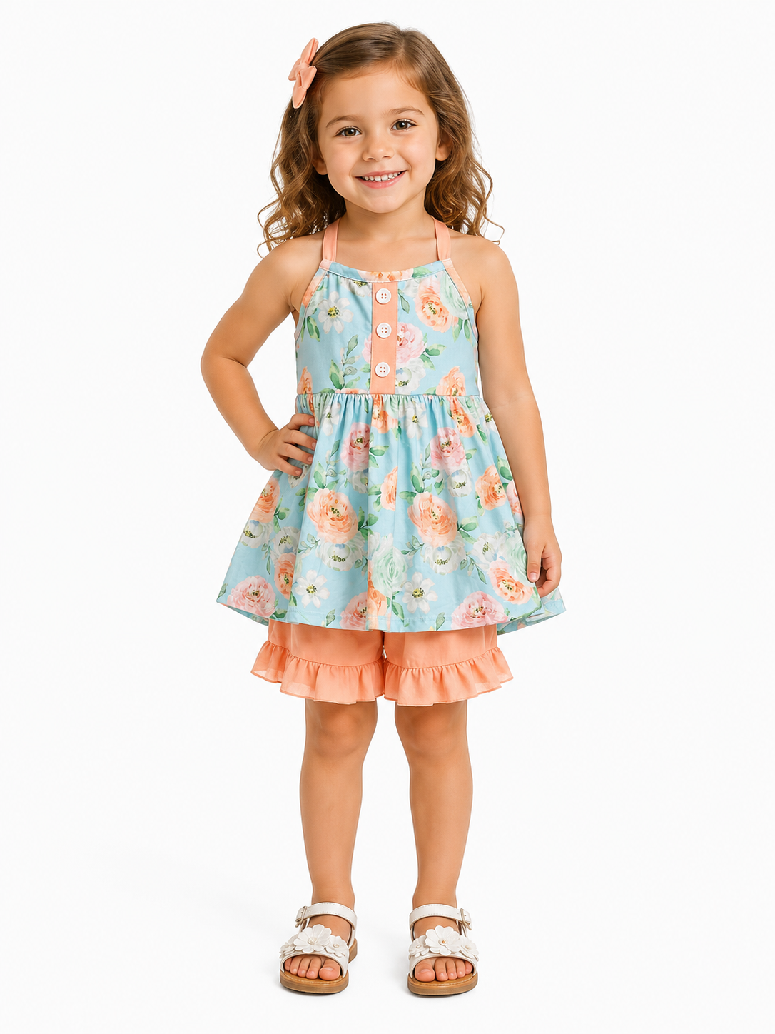 Girl's Blue Roses Outfit