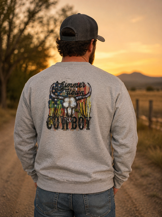 Longsleeve Cowboy Skull Sweat Shirt