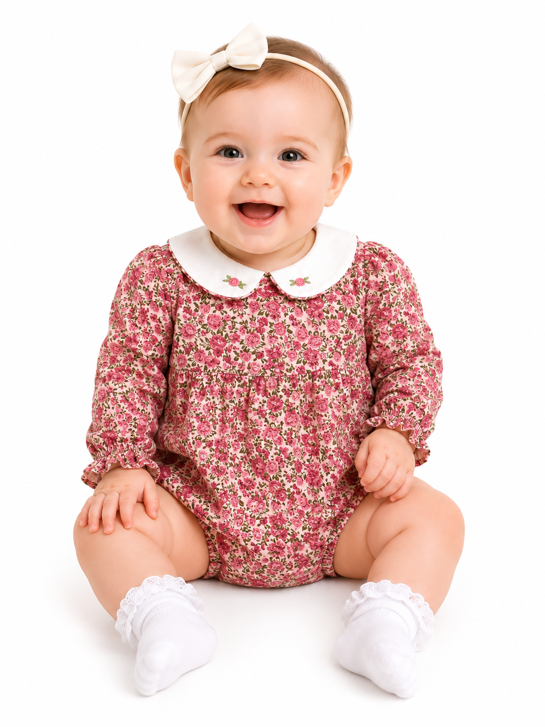 Infant Floral Bodysuit with Collar