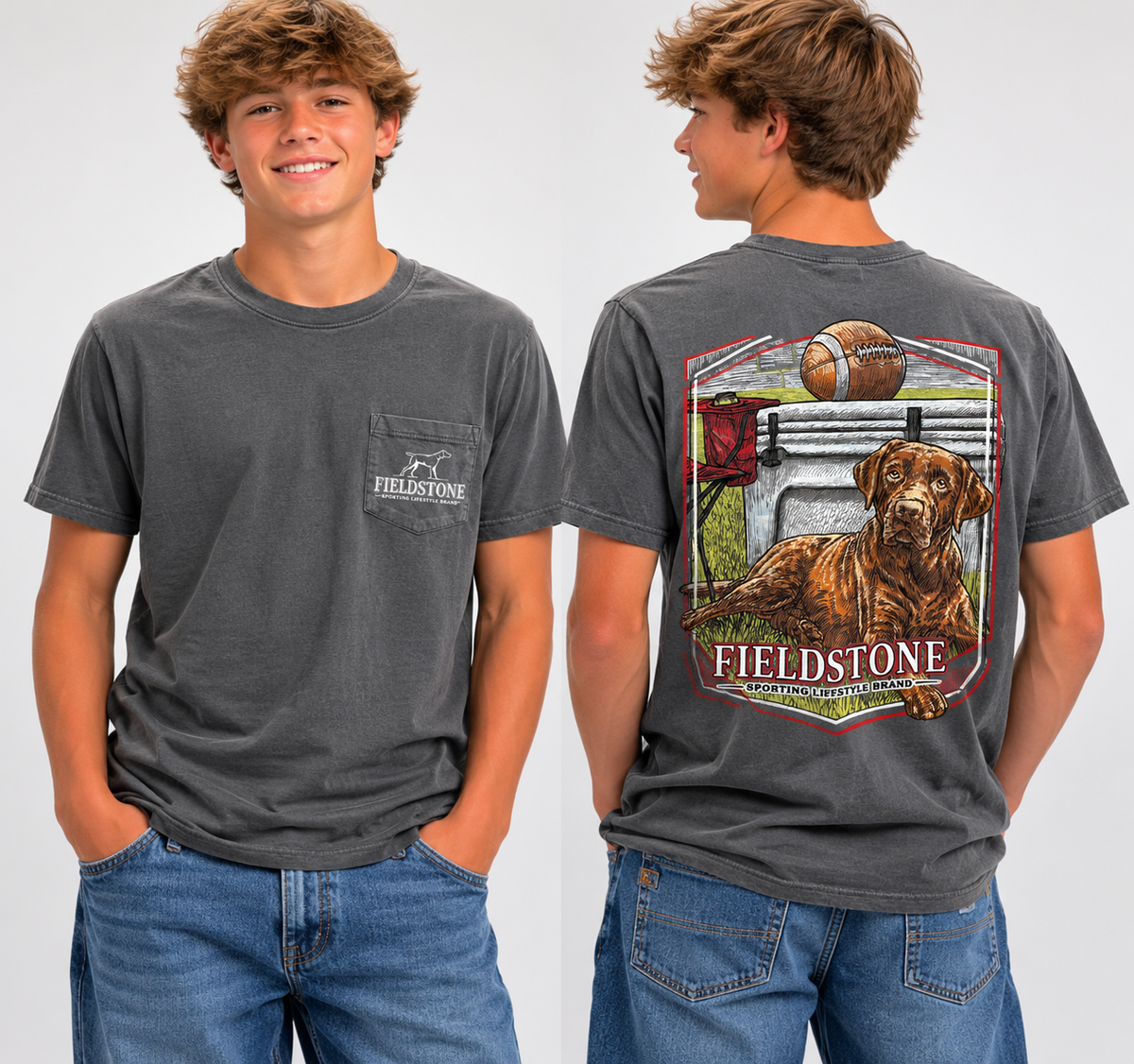 Adult and Kid's Fieldstone Football T-Shirt