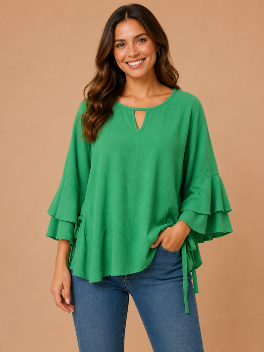 Keyhole Longsleeve Blouse
