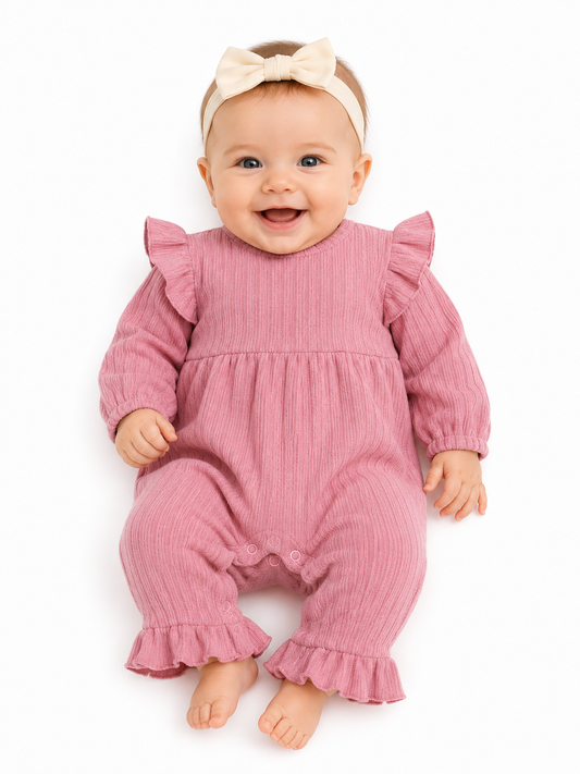 Girl's Mauve Ruffle Bodysuit
