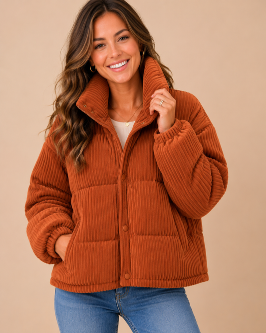 Rusty Corsuroy Puffer Jacket