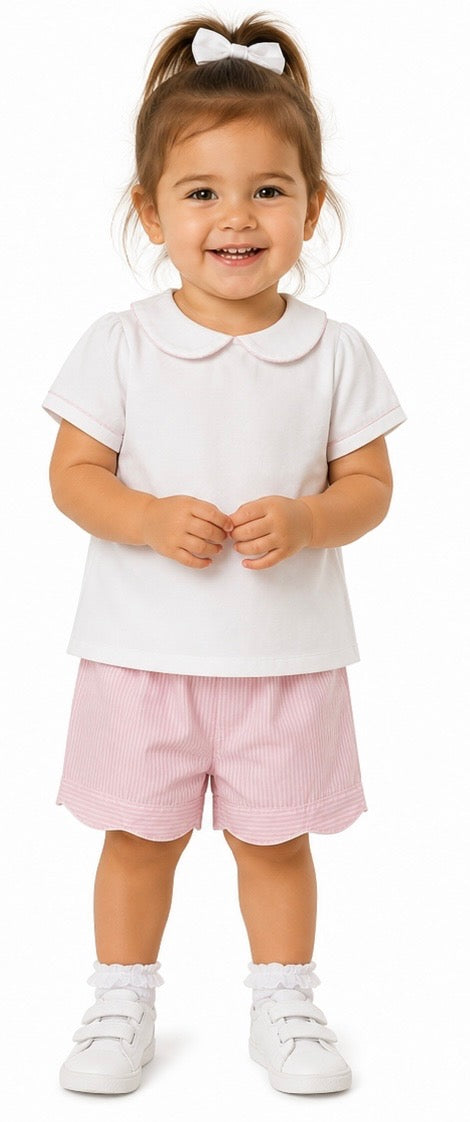 Girl's Pink Shorts Set