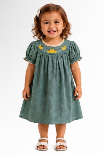 Girl's Pumpkins Smock Dress