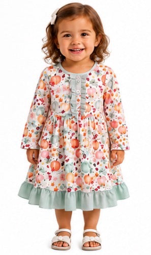 Girl's Multi-Color Pumpkin Dress