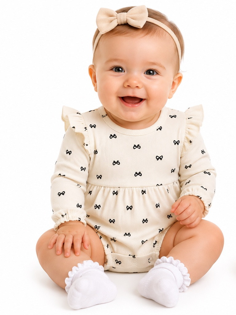 Infant Bodysuit with Black Bows