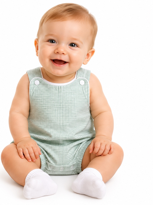 Infant Green Gingham Bodysuit