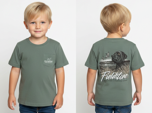 Kid's Fieldstone Dog/Lake T-shirt